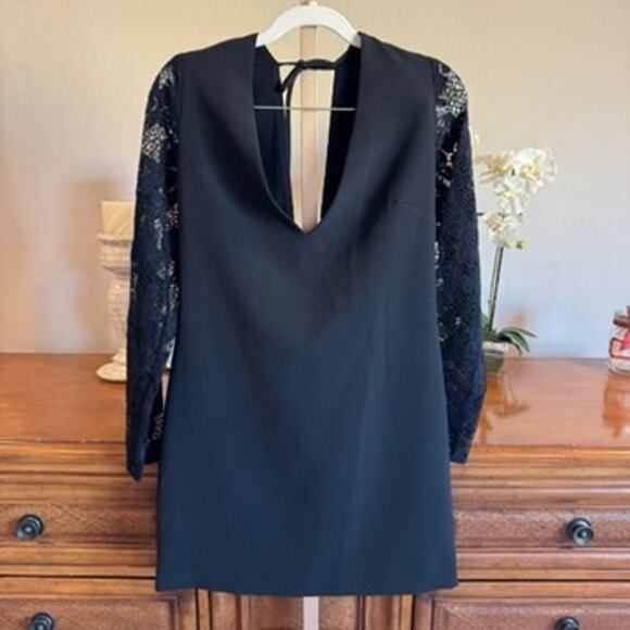 The Kooples Lace Sleeve Crepe Dress NWT Size 1 (US Small) – Retail $345 - Picture 2 of 11